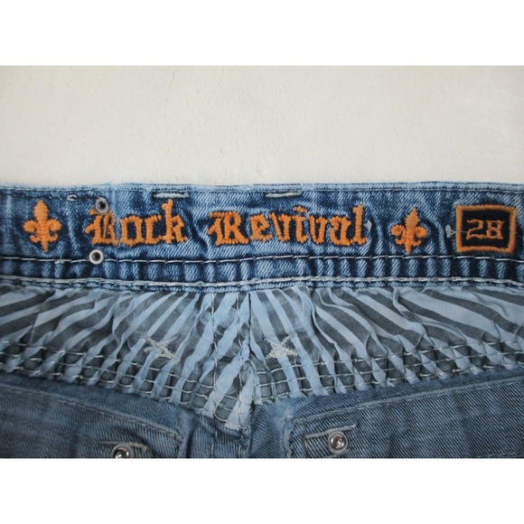 Rock Revival Pants Womens 28 Blue‎ Denim Jeans Janelle Straight Ladies 28X30* - Picture 15 of 16